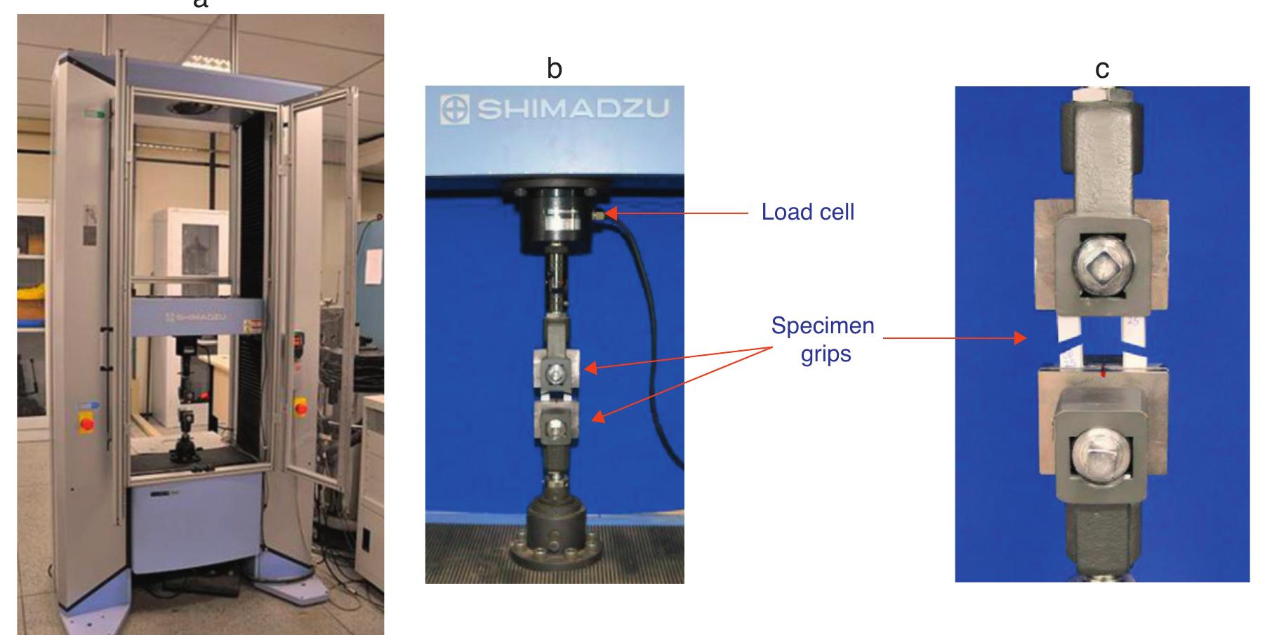 - setup of the tensile test according to astm c1557: (a)