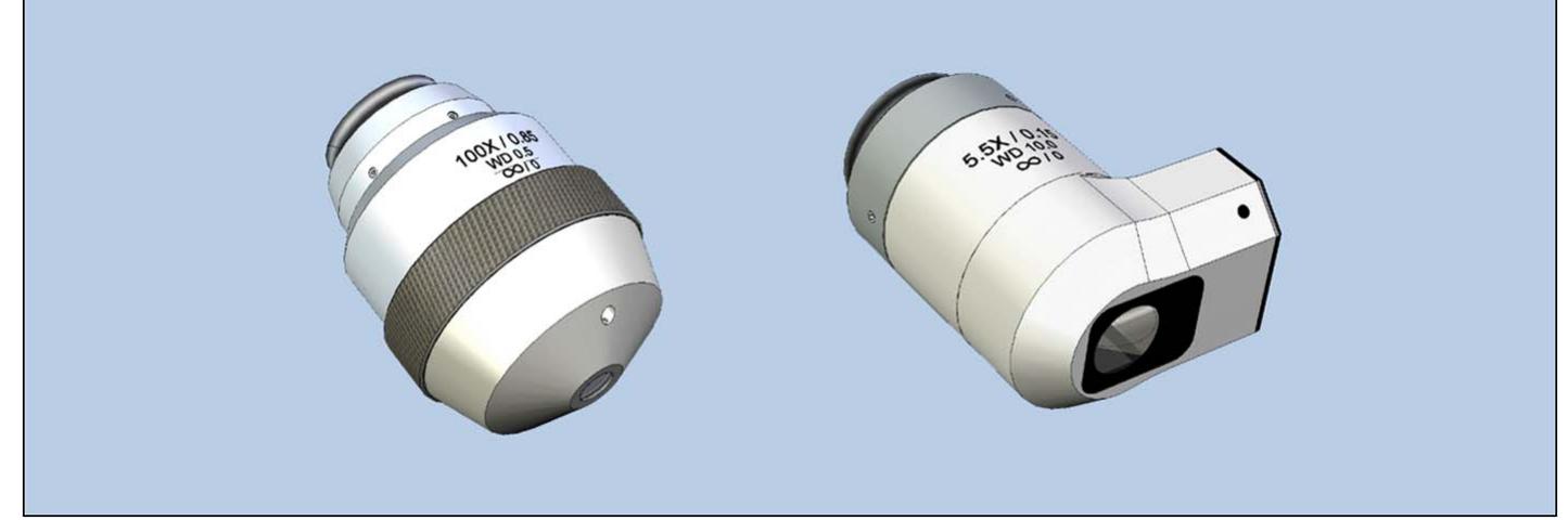 Modern commercial mirau (left) and michelson (right)