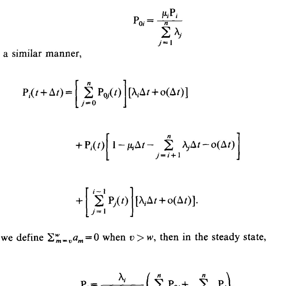 As ¢ approaches infinity, Po,(¢) approaches zero, and Po,(t) approaches P, (steady state conditions). Therefore,  Eq. (1) can be manipulated to produce 