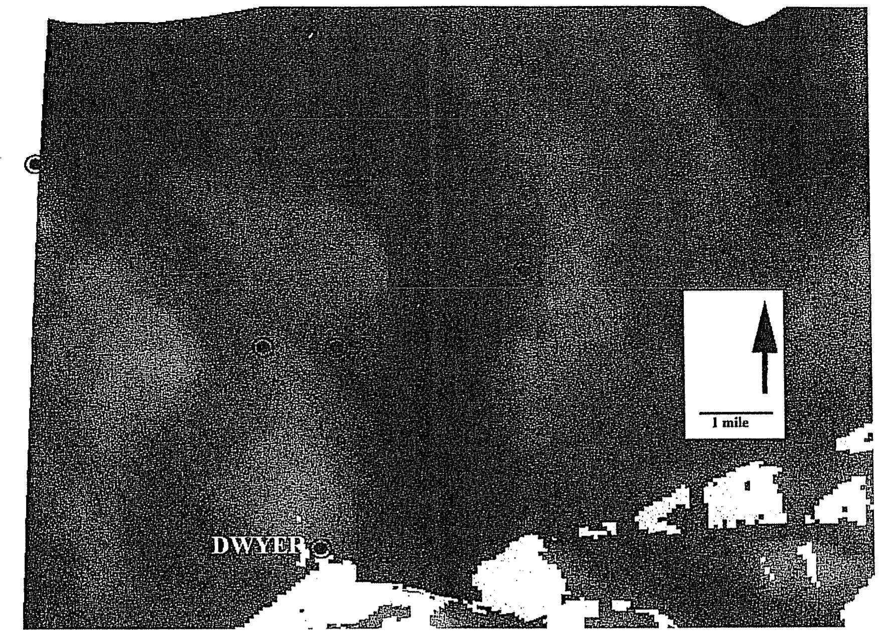 Figure 10. Viewshed of the Dwyer site. No other sites are directly visible from this site. 