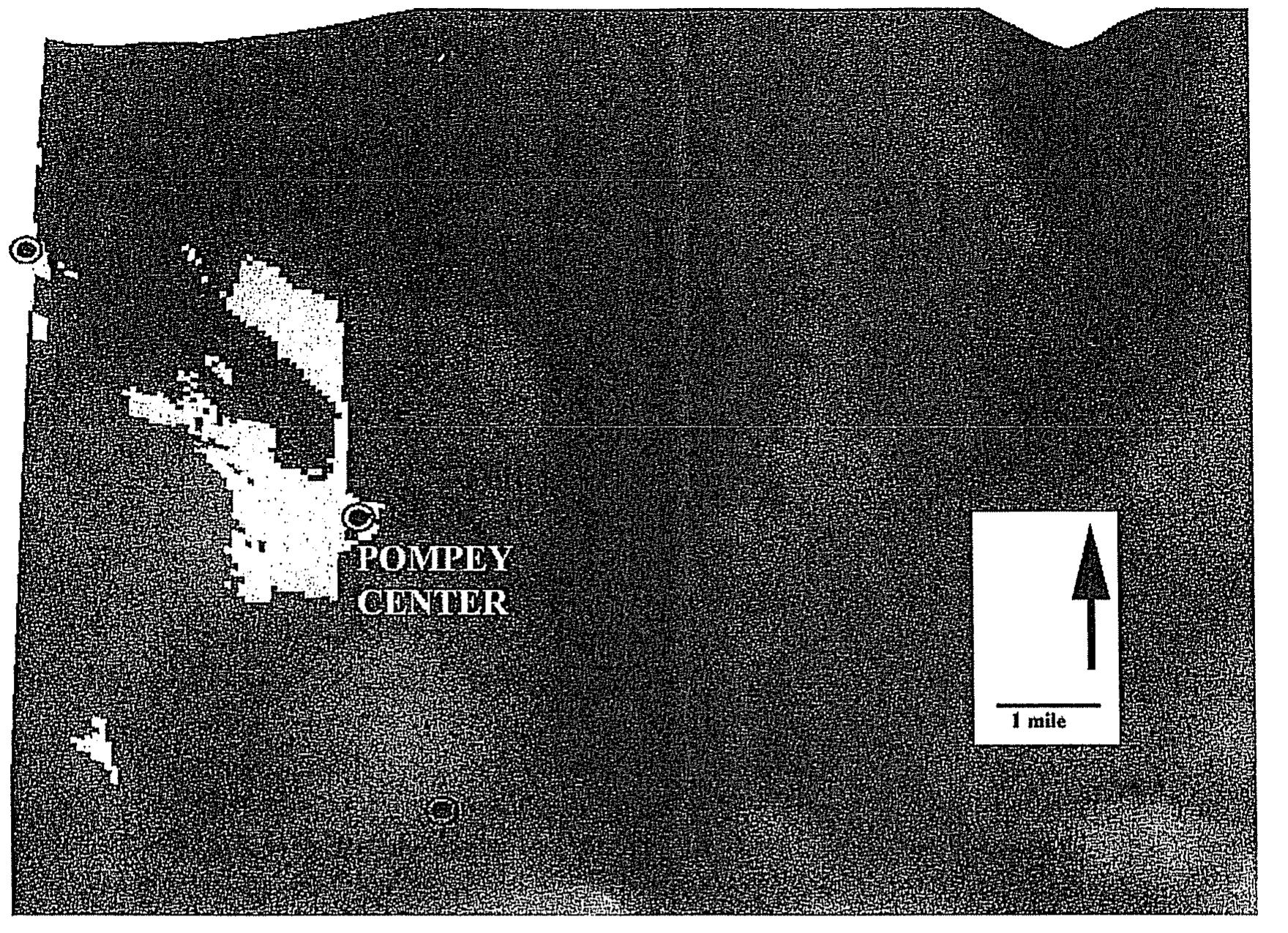 Figure 12: Viewshed of the Pompey Center site. It covers only the Carley site. 