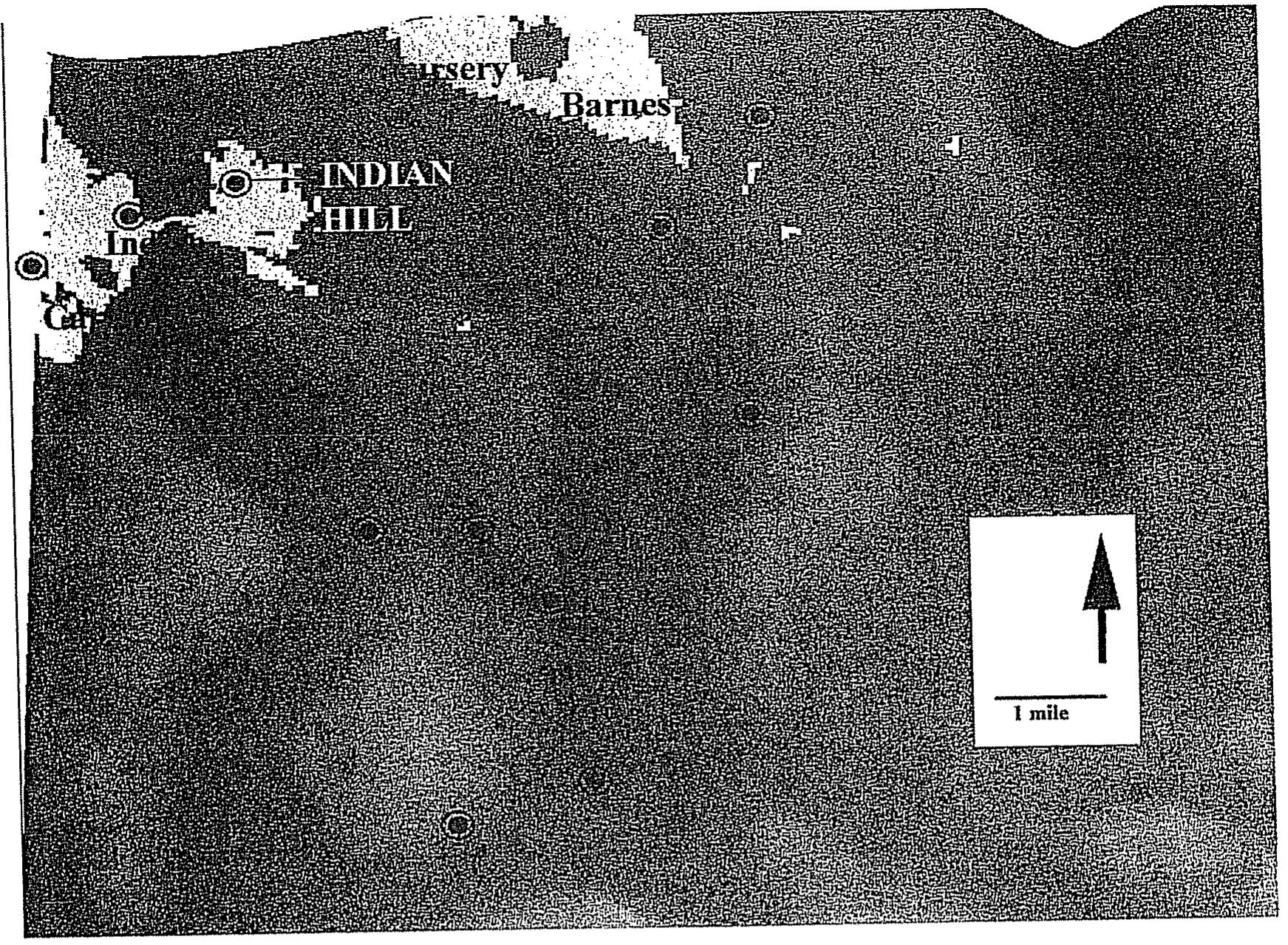 Fioure 13. Viewshed of the Indian Hill site. This viewshed contains the Indian Castle and Carley site: 