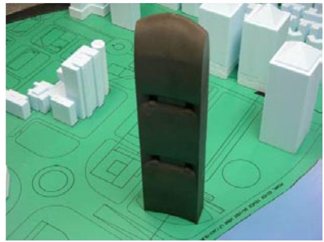 B. wind tunnel model of pearl river tower (photo courtesy of