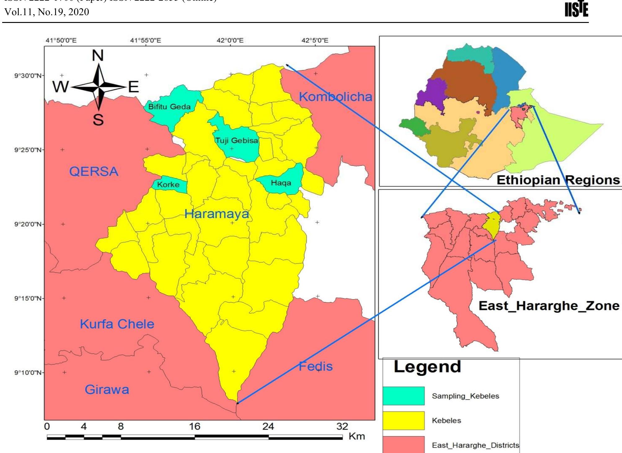 Hararge Map I: map of east hararghe zone of ethiopian region and