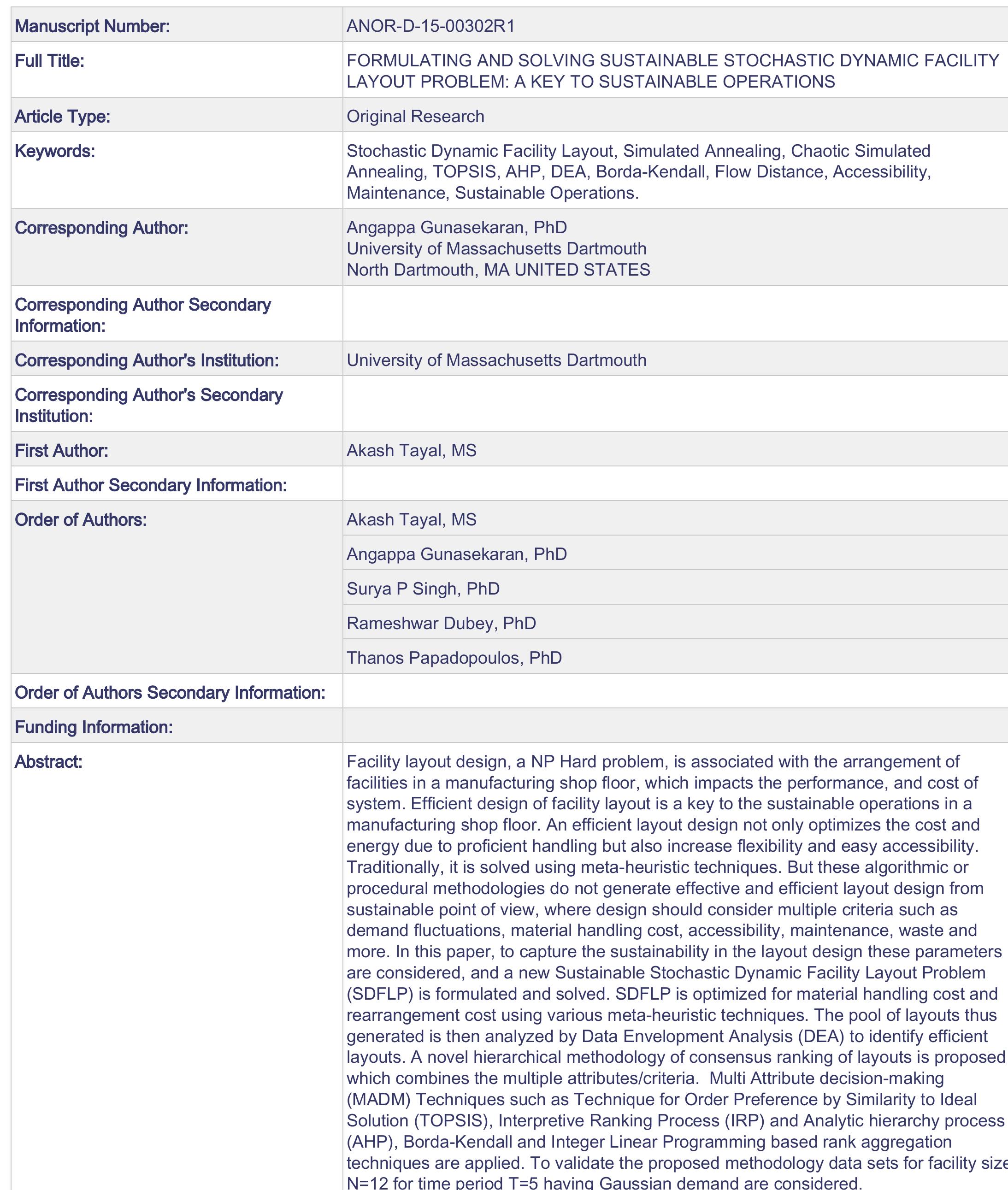 (PDF) Formulating and solving sustainable stochastic dynamic facility ...