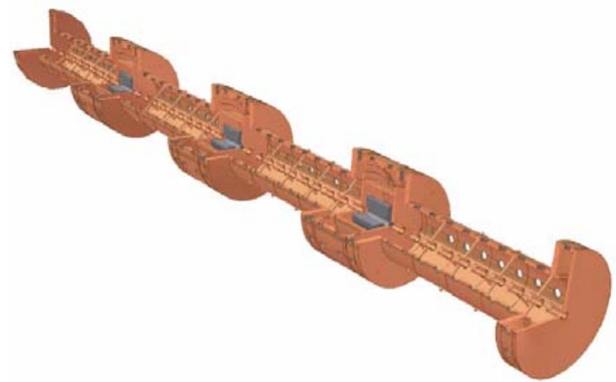 A module of cluster, the “coupled-cavity linac using