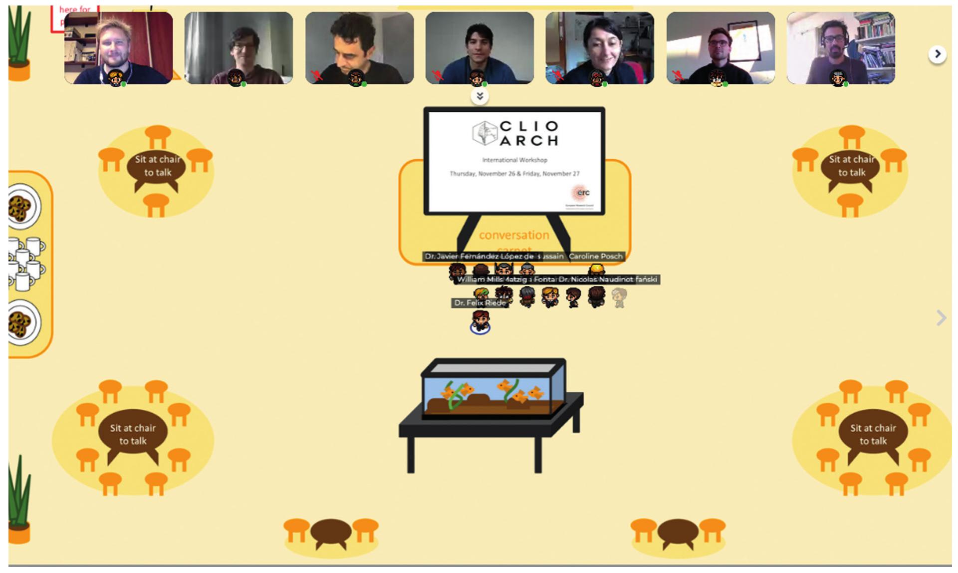 Fig. 2 Group screenshot in Gather.town from 27" of November 2020. 