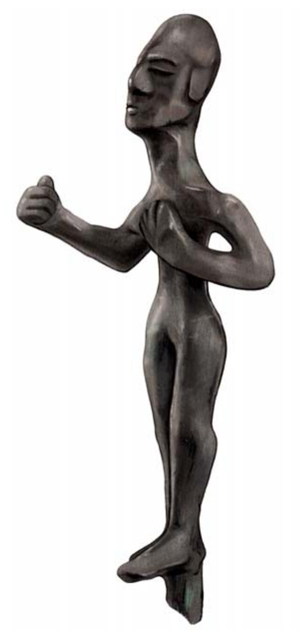 FIGURE 24: Bronze figurine from Troy Vila (after Becks and Thumm 2001, 419; Luwian Studies #0305). 