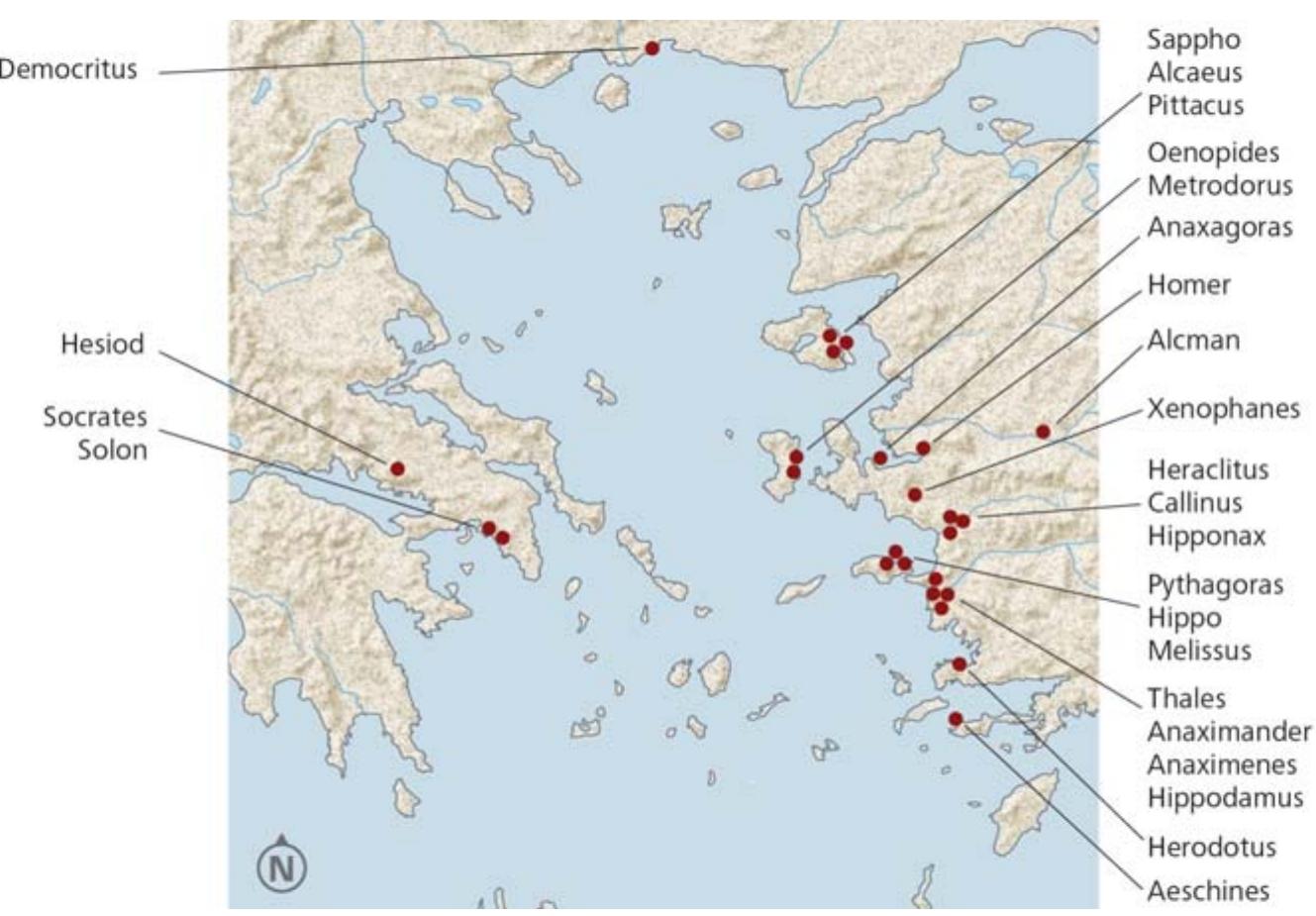 FIGURE 34: Hometowns of early Greek thinkers (Luwian Studies #0116). 