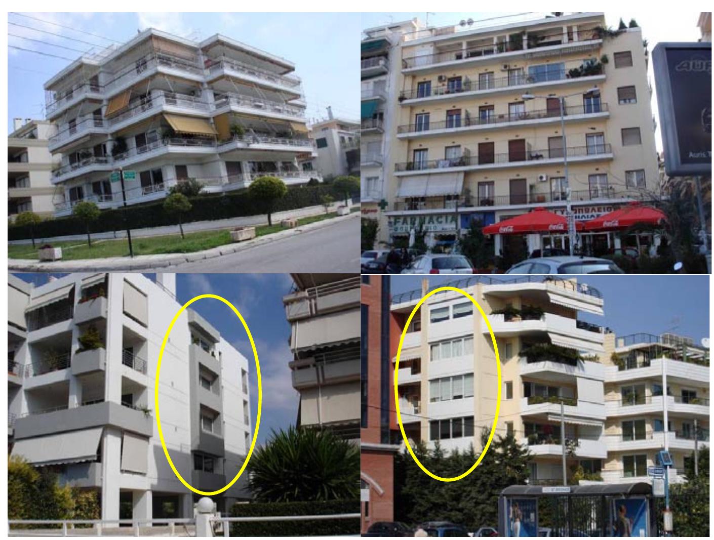 3. First row: Buildings without semi-open air spaces, and second row: buildings with informally closed semi-open spaces 