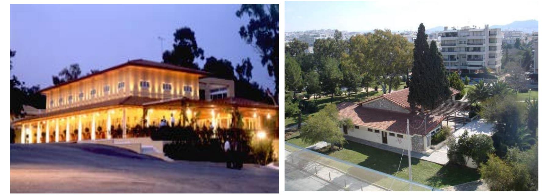 Fig. 12. The luxury restaurant Aegli located in Zappeion Park and a municipal tourist facility located in a square within the formal urban plan.  All constructions erected within a certain minimum distance from the coastline are considered illegal and must be demolished. Although the implementation of the law is obligatory, in practice, the administrative authorities are unwilling to proceed to demolitions, either fearing social and political costs, or lacking the necessary funds for de- molition crews.  in land and / or money, thus showing a different application of law. In figure 10, several activities of public authorities are presented: the Olympic village not complying with zoning regulations, a multi-storey commercial department violating the building rules and illegal land use changes, all resulting from the state’s direct or indirect involvement in the exploi- tation of public land. 