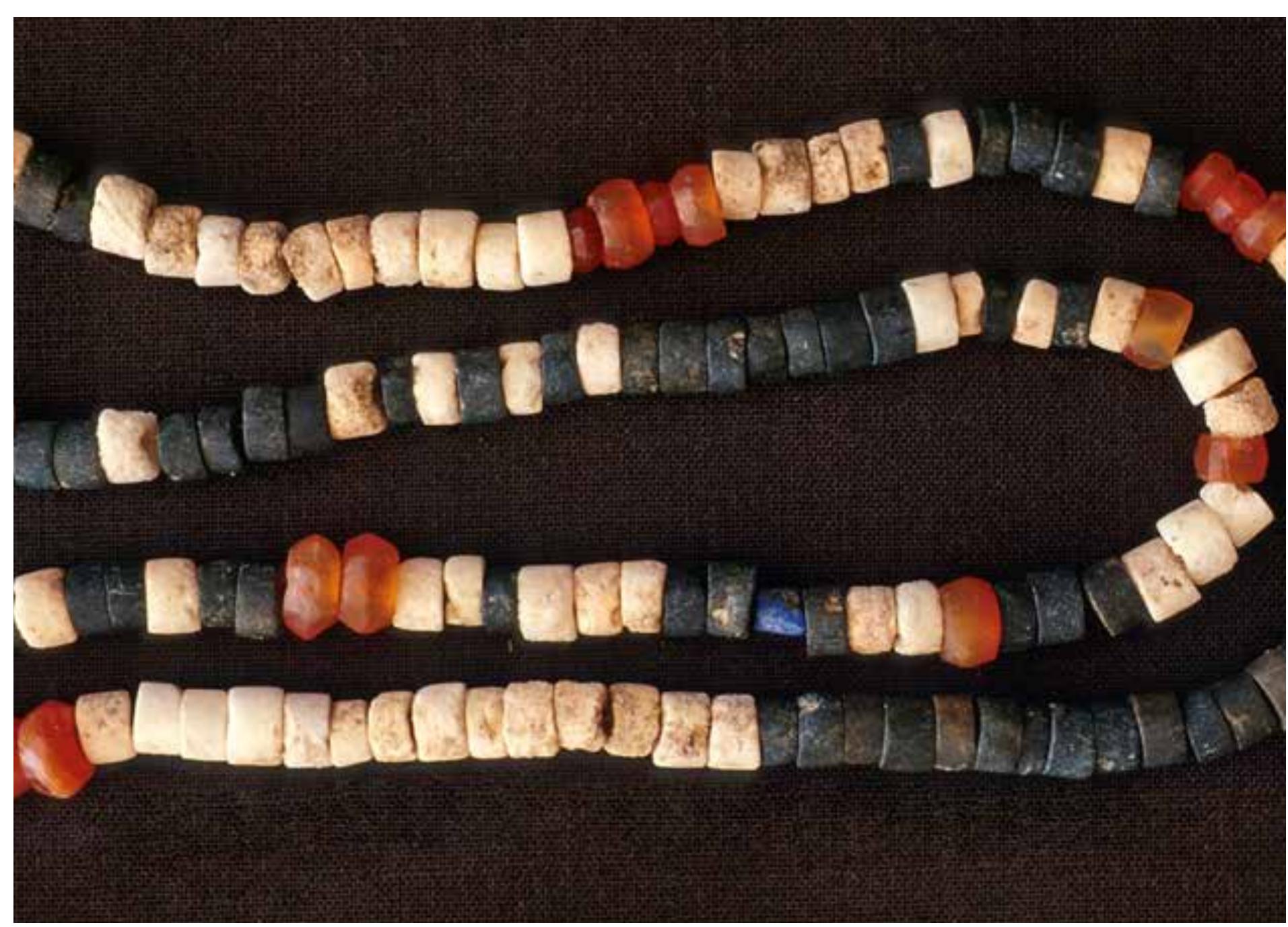 (Period Il), Amri (Period IA), and Balakot (Period 1).?° In comparison with Period Il, the ceramics from Period Illa in Kech-Makran indicate that new and more distant relationships developed in the course of this period, which is illustrated by the later type of Shahi-Tump Ware identified up to Tepe Yahya and Shahr-i Sokhta as well as ceramics with styles relating to sites in eastern Pakistani Baluchistan found in large quantities in Kech-Makran; these were absent in Period Il. Along with the ceramics, the additional types of objects and materials recovered from the tombs in Kech-Makran such as copper artefacts and steatite, carnelian, and lapis lazuli beads imply that, compared to Period Il, the communities in this region were part of wider and more differentiated networks of exchange extending from southeastern Iran to northeastern Afghanistan and the Indus Valley.  swastika motifs (cat. nos. 672-678), is noted as far as at Tepe Yahya and Shahr-i Sokhta at the time of the Proto-Elamite civilization in Iran, in the late 4 and early 3 millennia BCE. Sherds of Shahi-Tump Ware were found in the Proto-Elamite complex of Tepe Yahya, Period IVC. This building contained typical tablets, seals, sealings, and ceramics.*° Furthermore, numerous complete ceramics of Shahi-Tump Ware were recovered at Shahr-i Sokhta from burials dating to Period |??, as well as typical Proto-Elamite seals, sealings, and a tablet fragment.”® The styles of the ceramics typical for oriental Baluchistan recorded in Kech-Makran/Period Illa date from the mid-4" to the early 3 millennia BCE. Parallels for these ceramics are observed at Mehrgarh (Periods III-VIl), Sohr- Damb (Periods I-ll), Anjira (Periods IIIHlV)/Siah-Damb   (Period II), Amri (Period IA), and Balakot (Period 1).?° 