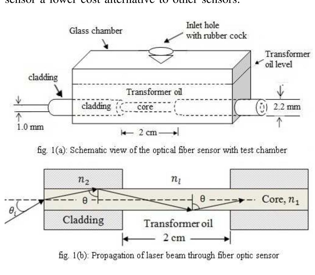 Schematic of the optical fiber sensor and laser beam