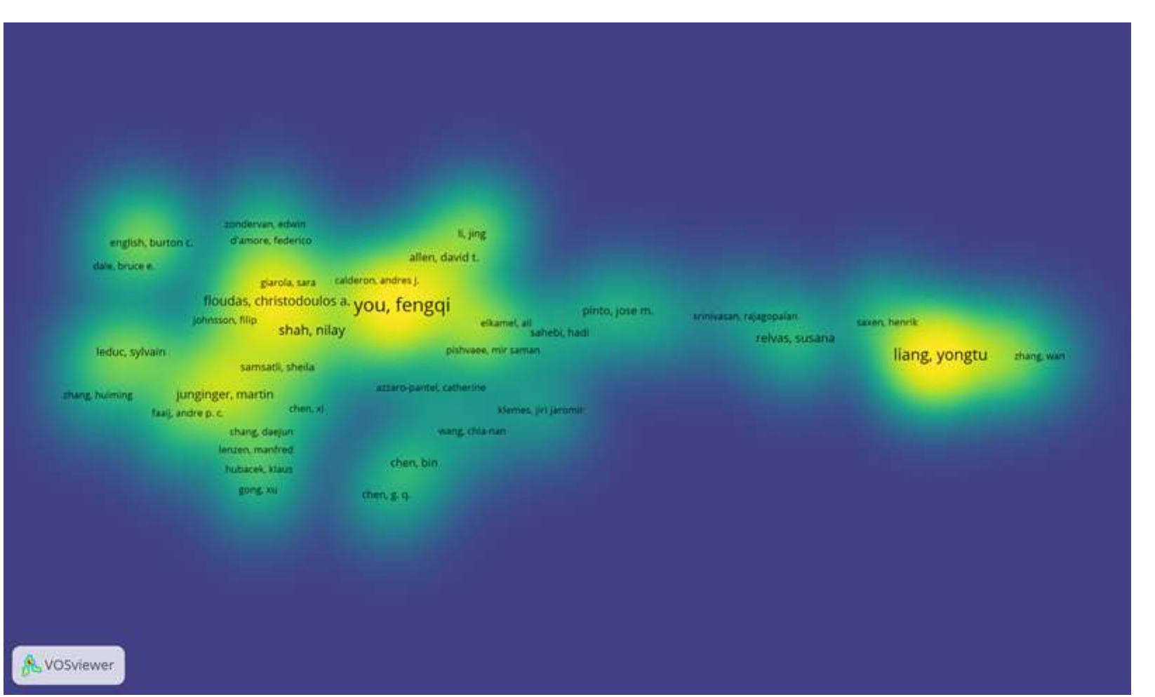 - bibliographic coupling map of the authors