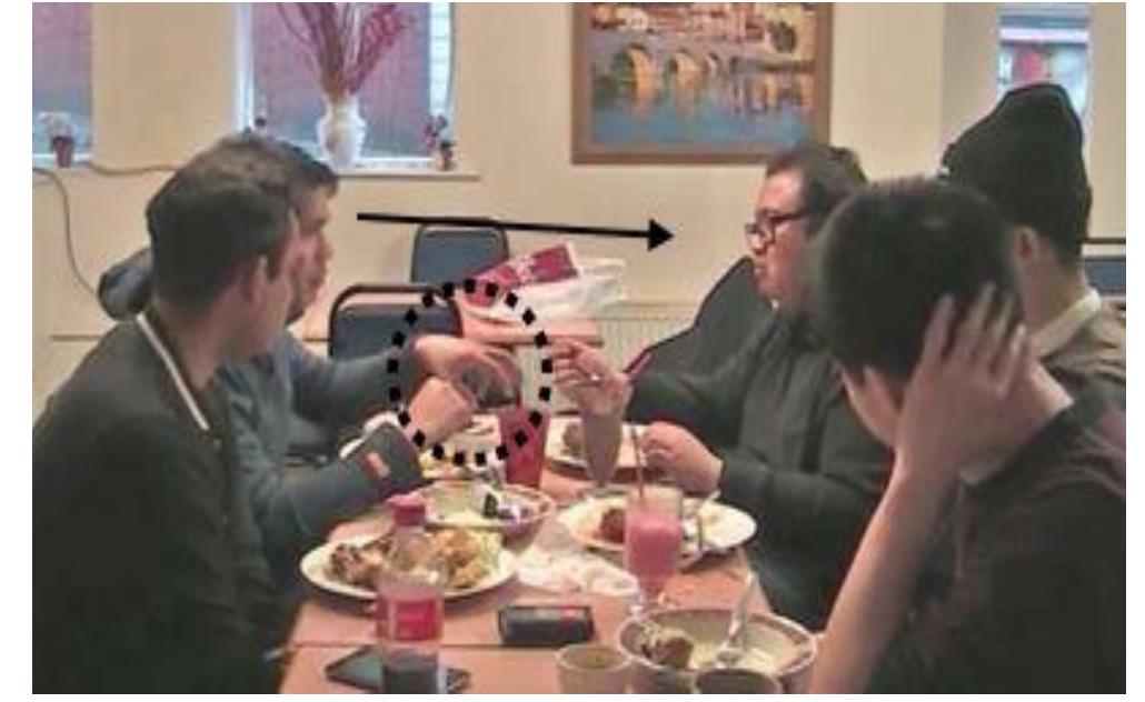 Figure 8.7: Cupping gesture embodying “small fry” 