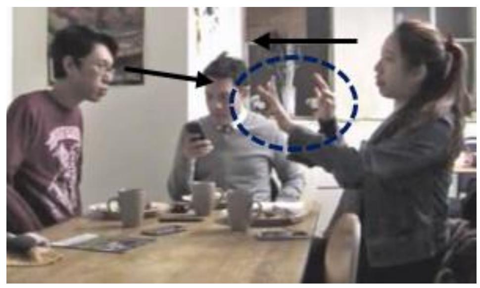 Figure 8.10: Fingering gestures to express numerical  communication in the achievement of mutual understanding (Mori and Hayashi, 2006).  between the L2 participants triggered the coordination of different modes of 