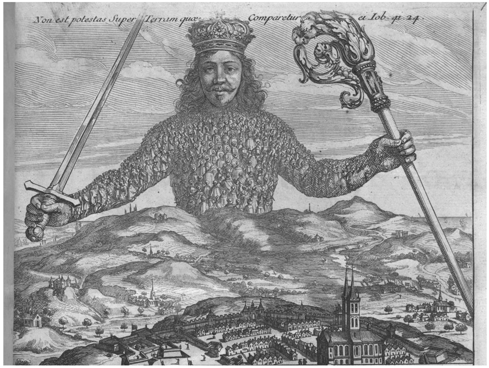 Frontispiece of Thomas Hobbes, Leviathan or the Matter, Forme, & Power of A Common. Wealth Ecclesiastical and Civil (London: Andrew Crooke, 1651). 