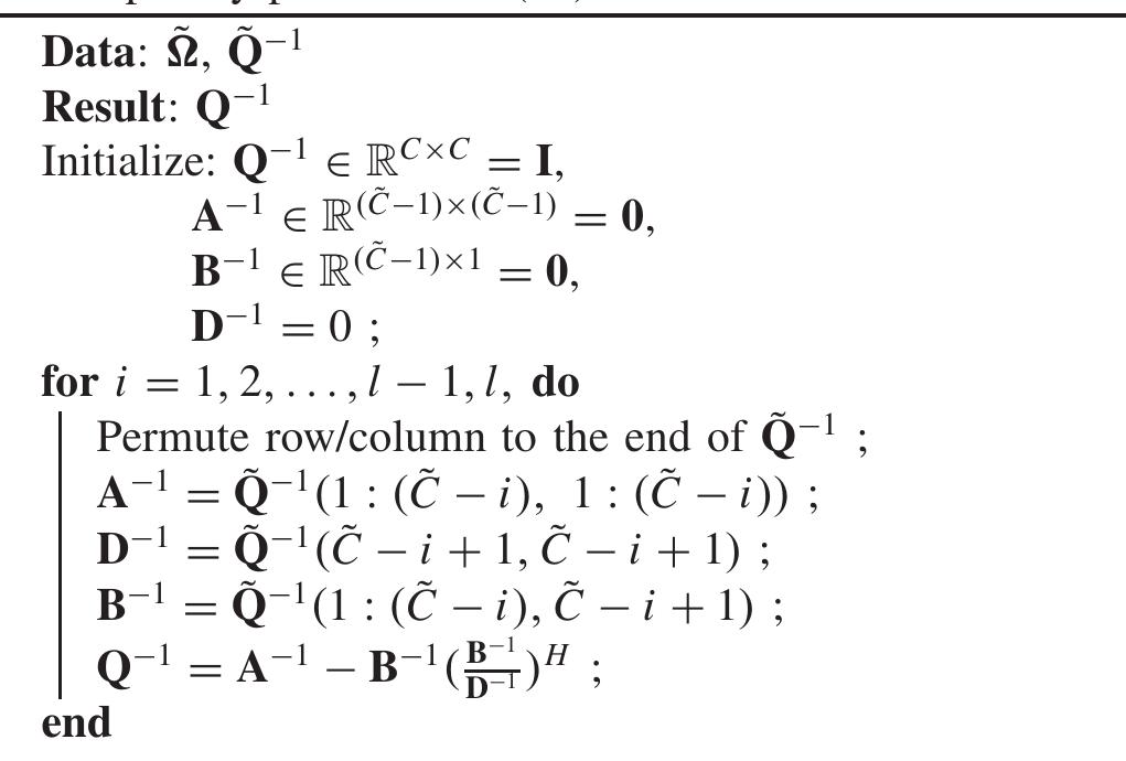 Algorithm 1 pseudocode showing how / rows and columns can be