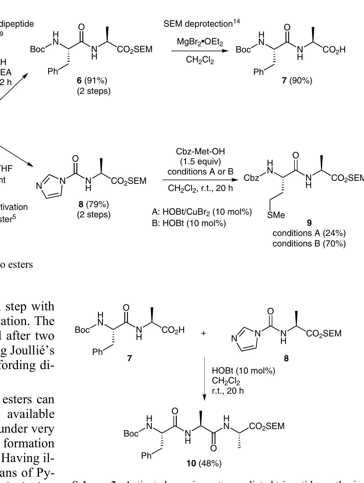 Chiral hplc chromatograms for the sequence of protec-