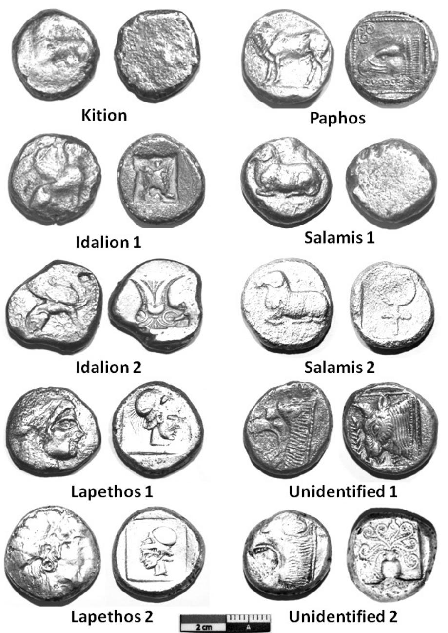 Figure 2. The main groups of the analyzed coins. 
