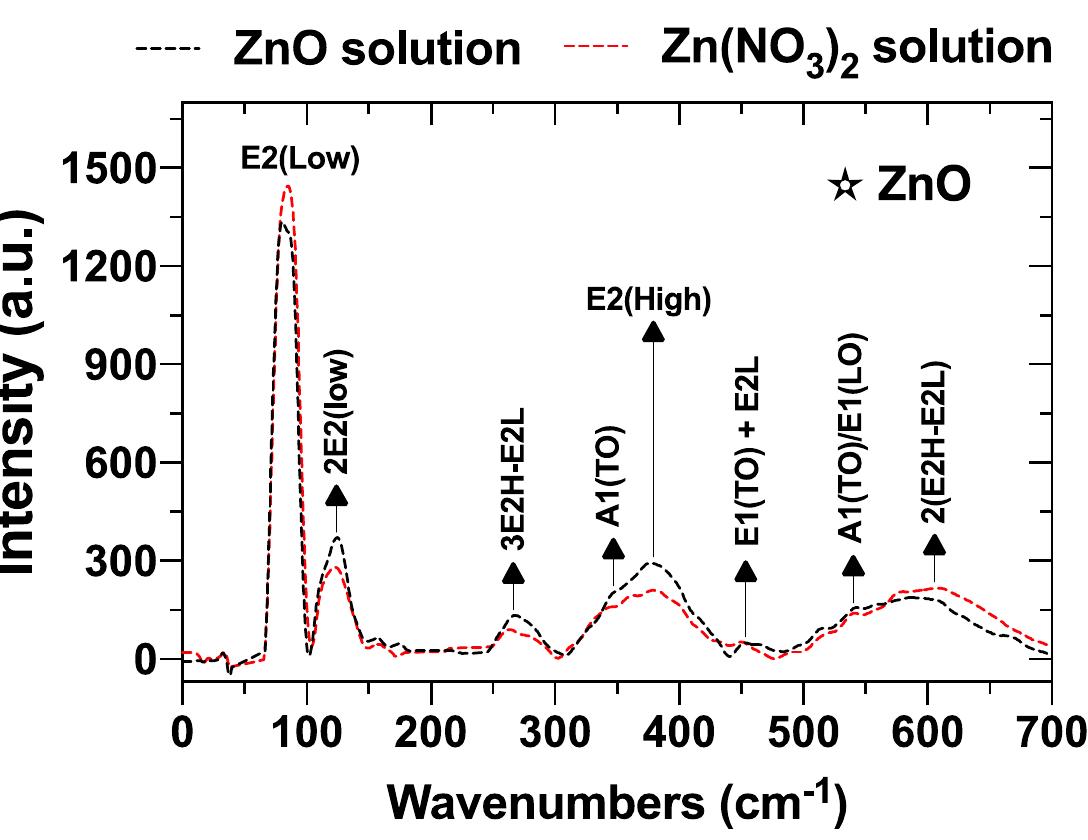 Raman spectra of electroless zno deposits on mg-ca0.3