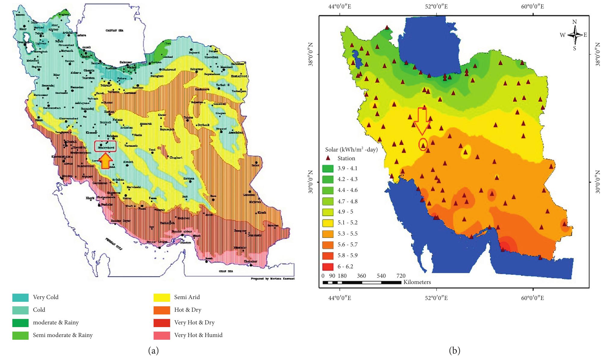 Location of shahrekord on (a) climatic map of iran [34] and