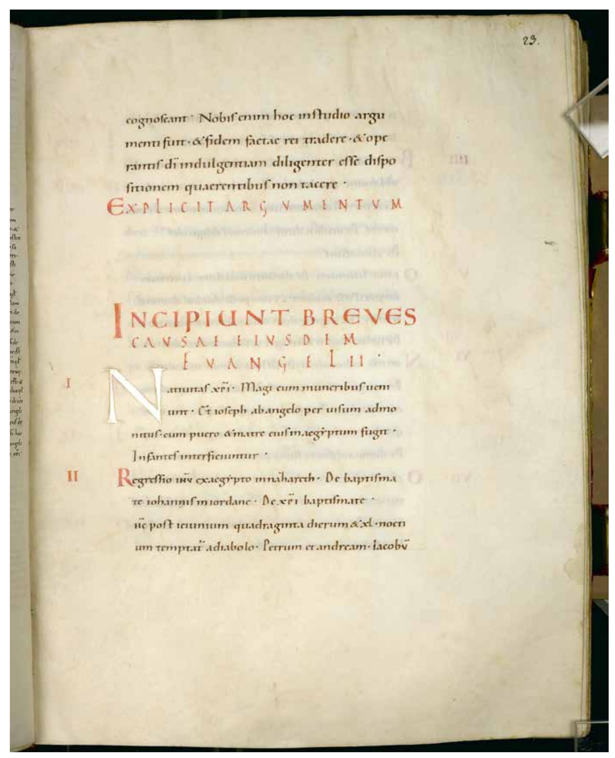 Fig. 2: Beginning of the breves causae (Matthew), Gospel Book, Reichenau, c.1010, Bayerische Staatsbibliothek Miinchen, Clm 4454, fol. 23°. 