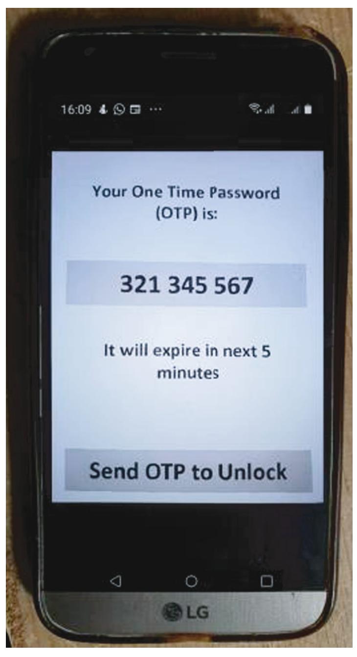 Figure 12: OTP received in mobile. 