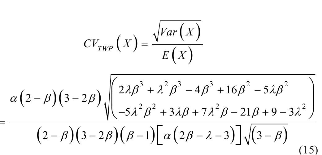 Skewness and Kurtosis of the TWP distribution reveal information about symmetry and tail of the distribution respectively. 