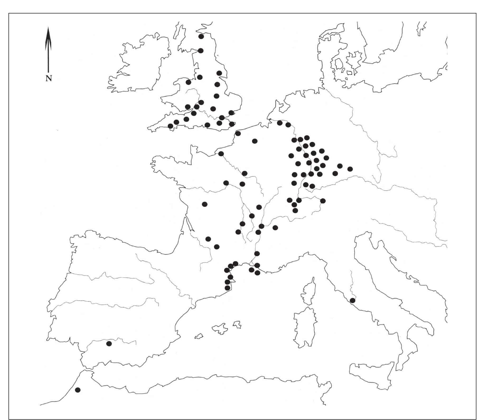 Fig. 4: Synopsis of tituli picition Dressel 20 amphorae from the shipwreck Saint Gervais 3 (after Liou — Gassend 1990, 208). 