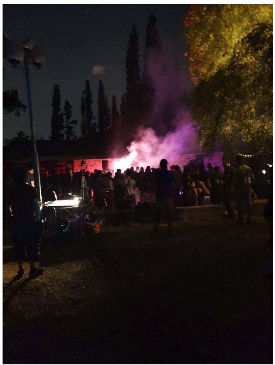 Figure 9. Event for the 13 years of occupation of Agros (Source: archive of Giannis Sotiriou).  They go on to link the policies with those implemented in pandemic restrictive mea- sures. In particular, they say that under the pretext of state declarations to protect public health from the pandemic, an ideal ground was being created for the implementation of new ways of controlling society. Ways which confront people with a regime of technological totalitarianism. The technological means controlled by the agents of power are aimed at assimilation, on the part of social subjects, by the new digitalized and sterilized normality.  Wee: Shee ee, oe Oe Ss Po Re I cI eR ce ari caer a cases ce I a a ea 