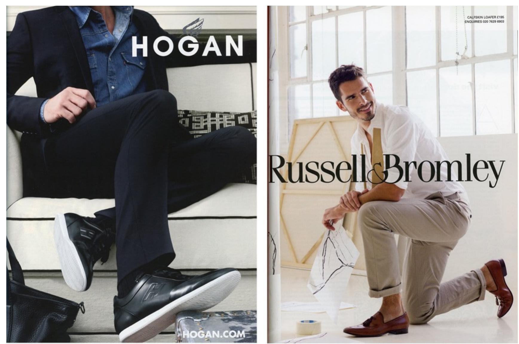 Fig. 4.3: Russel and Bromley advert in GQ, March 2012, p 115.  Fig. 4.2: Hogan shoe advert in GQ, March 2012, p65. 