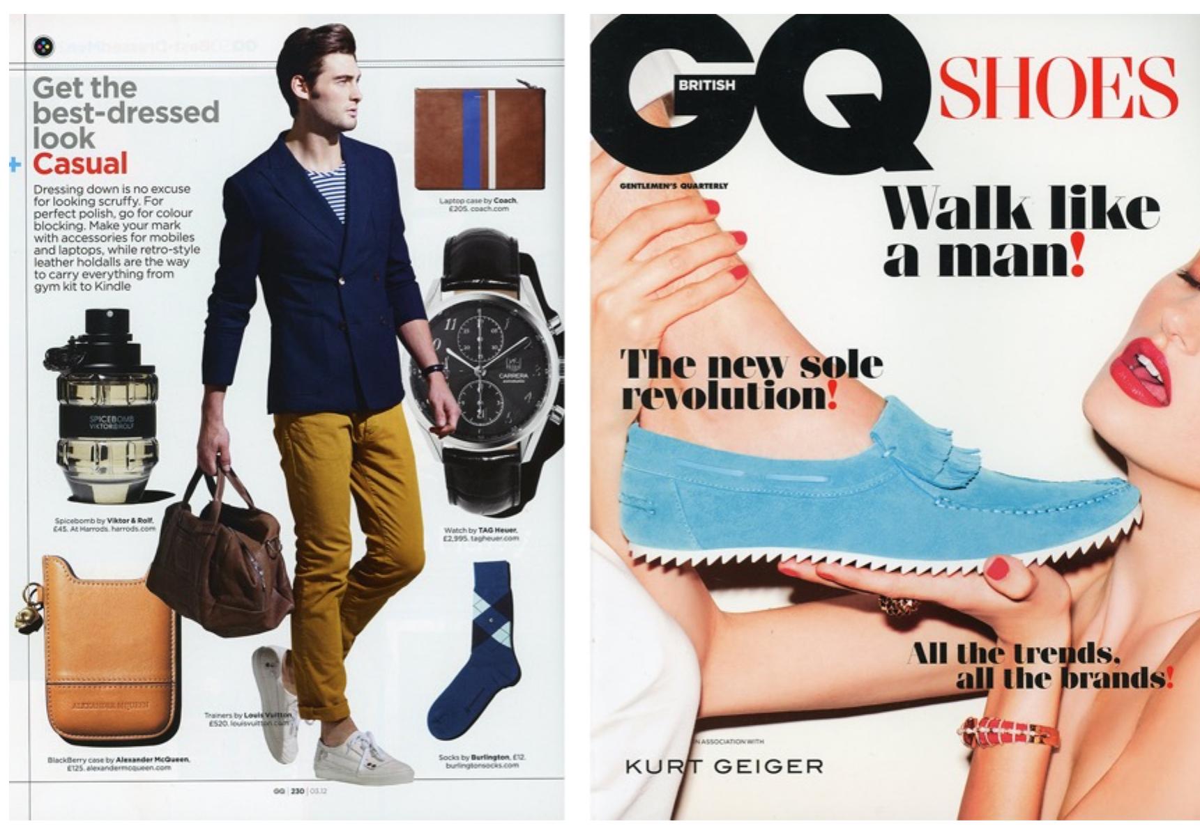 Fig. 4.5: Style feature in GQ, March 2012, p 230.  g.4.6: Front cover of shoe supplement in GQ, March 2012.  aAARn 