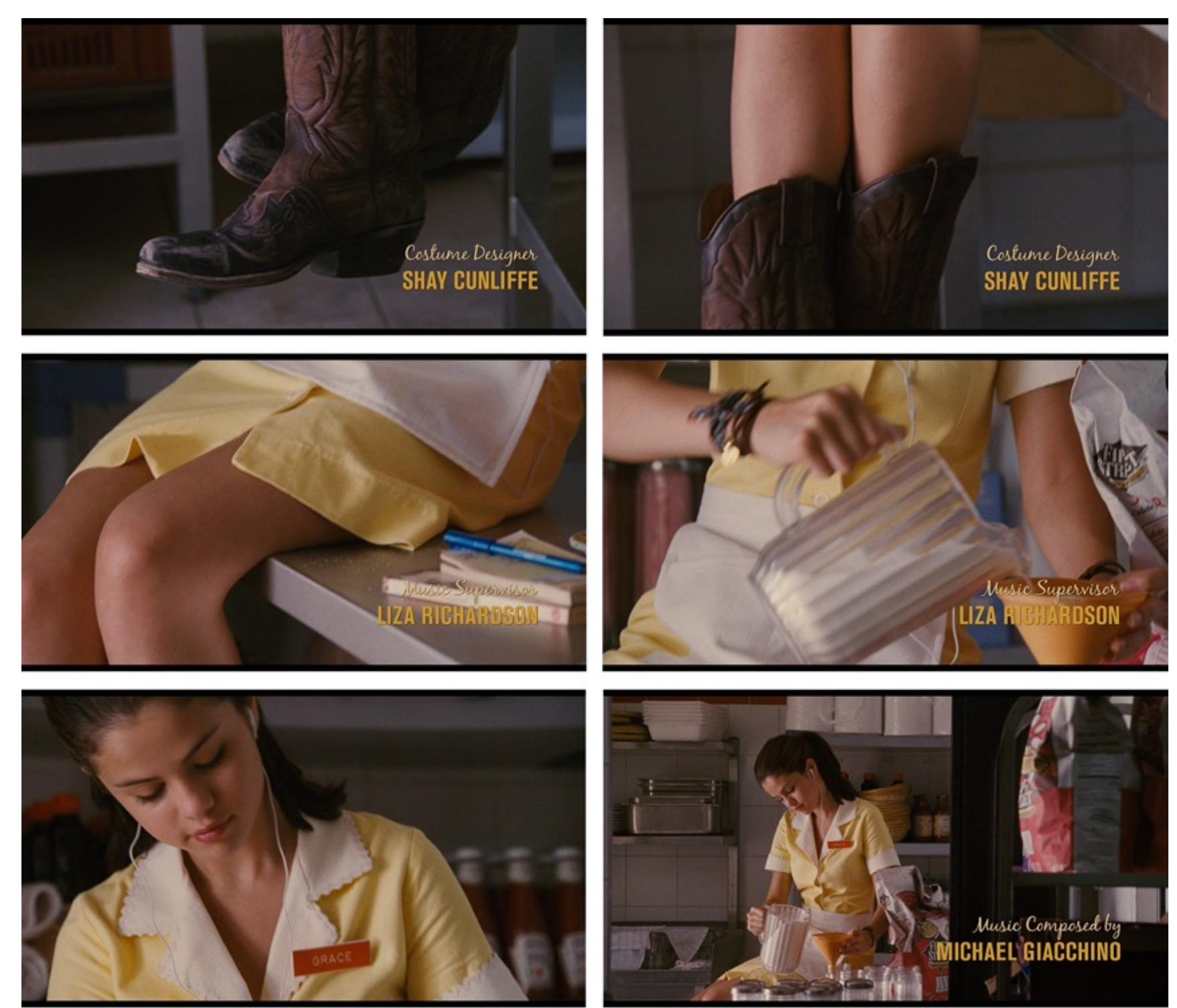 Fig. 4.13: Selena Gomez introduced with a close-up of her boots during the opening titles of the 2011 coming-of-age movie Monte Carlo, directed by Thomas Bezucha. 