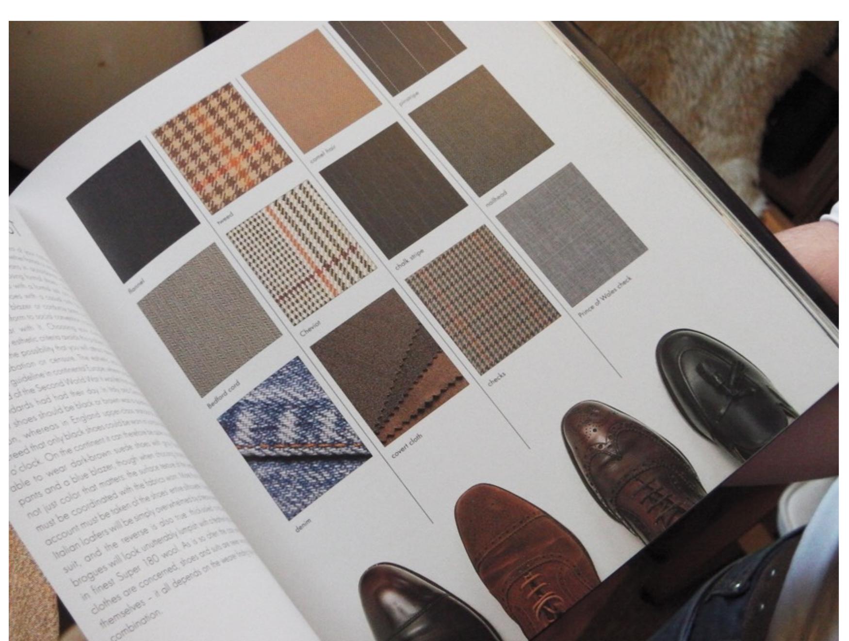 Fig.5.10: A page from Roetzel’s book showing which shoes to wear with which trousers and fabrics. 