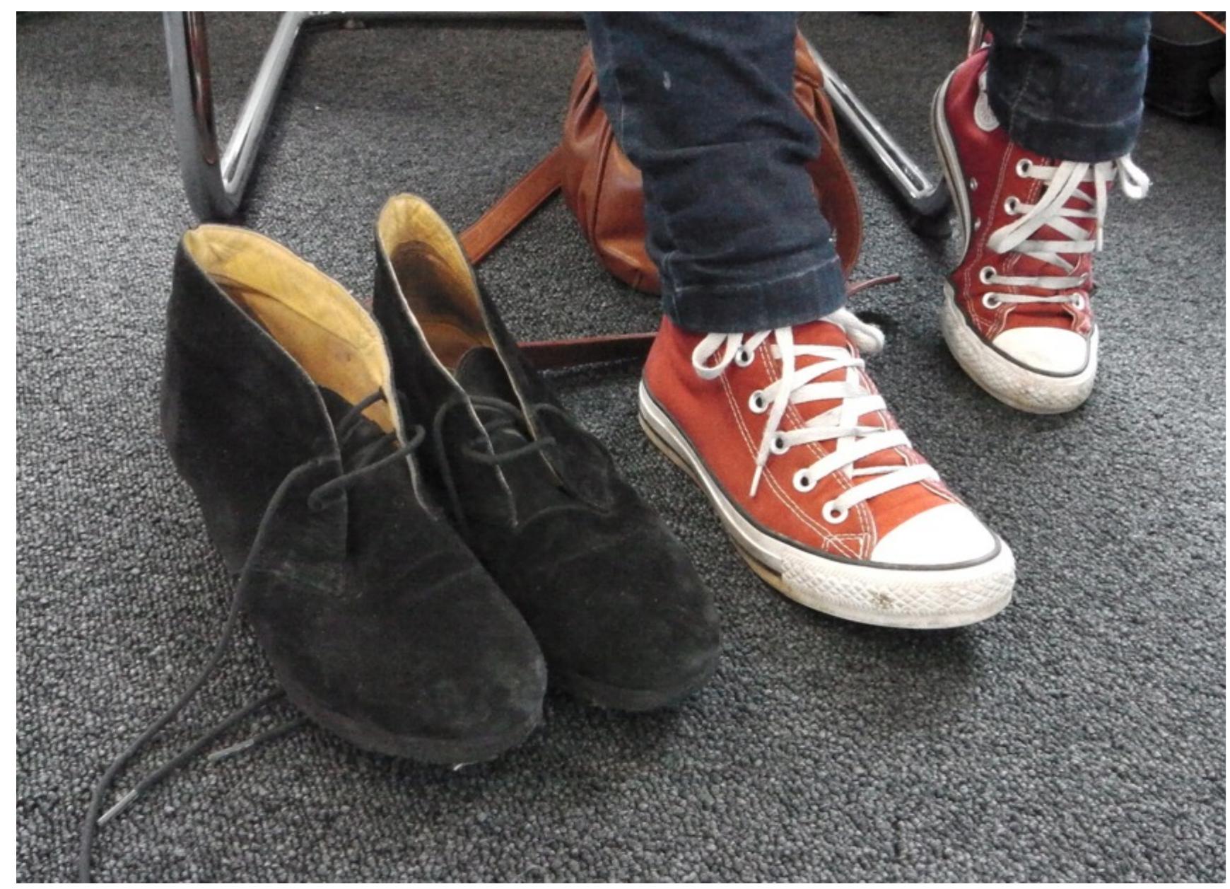 Fig.5.18: Fiona’s black suede Yarra Desert shoes. 