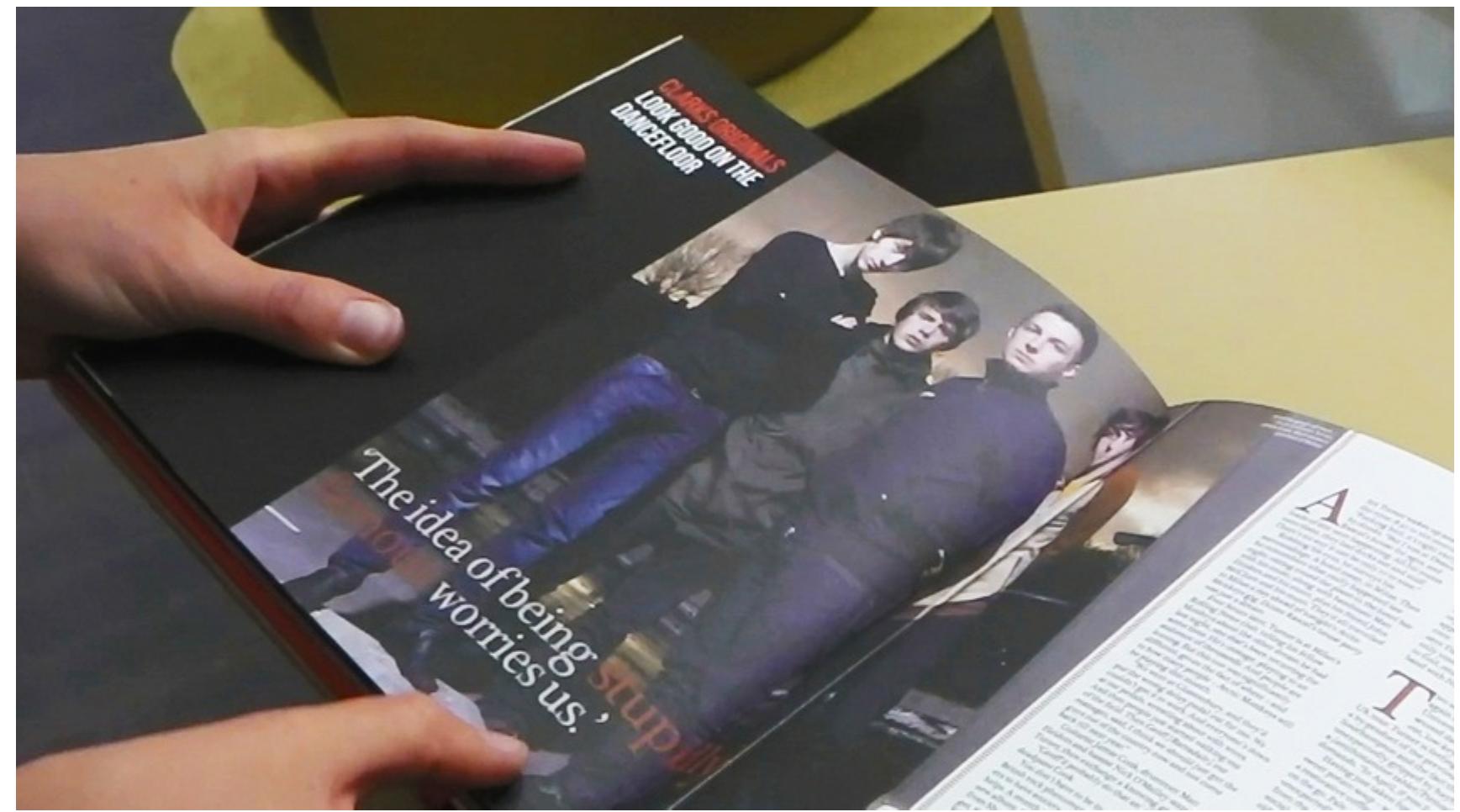 3.7.6: Sheffield band the Arctic Monkeys wearing Clarks Originals in a magazine article. Featured in the Clarks Originals book. 