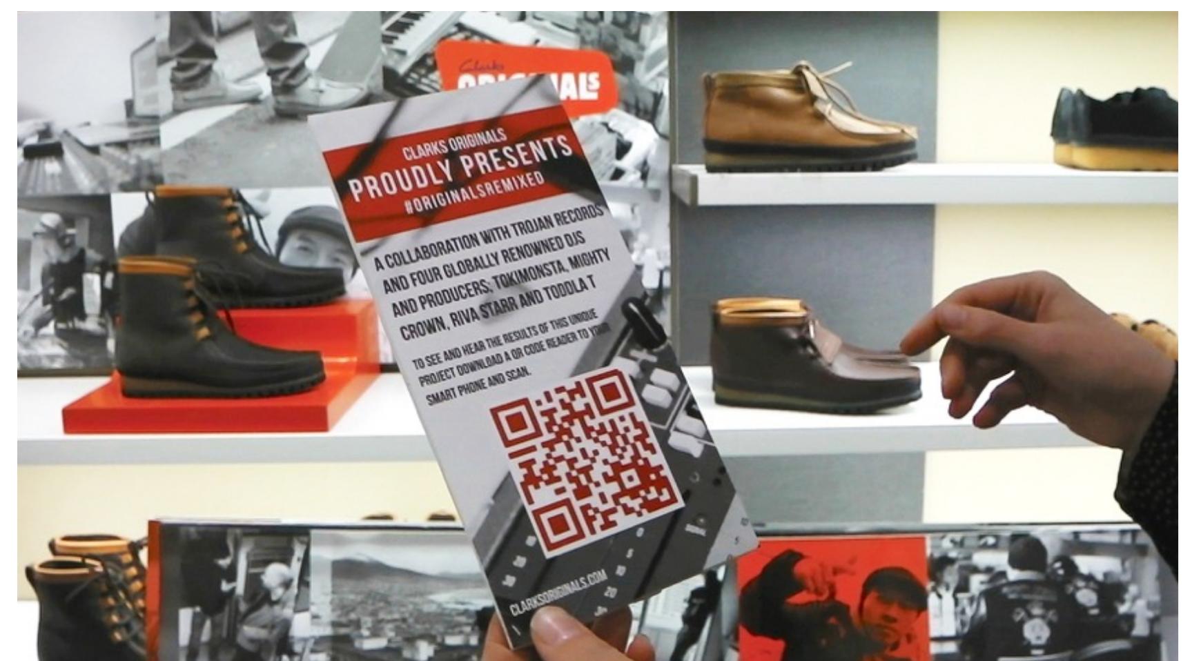 3.7.10: QRcode for proposed in-store visual merchandising for the Originals Remixed campaign. Still from interview video. 