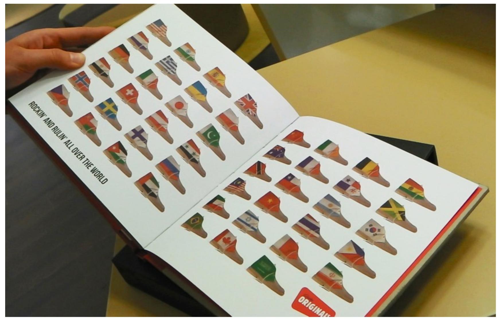 Fig. 7.11: The Desert Boot used graphically in the Originals book to symbolise the brand’s global appeal. 