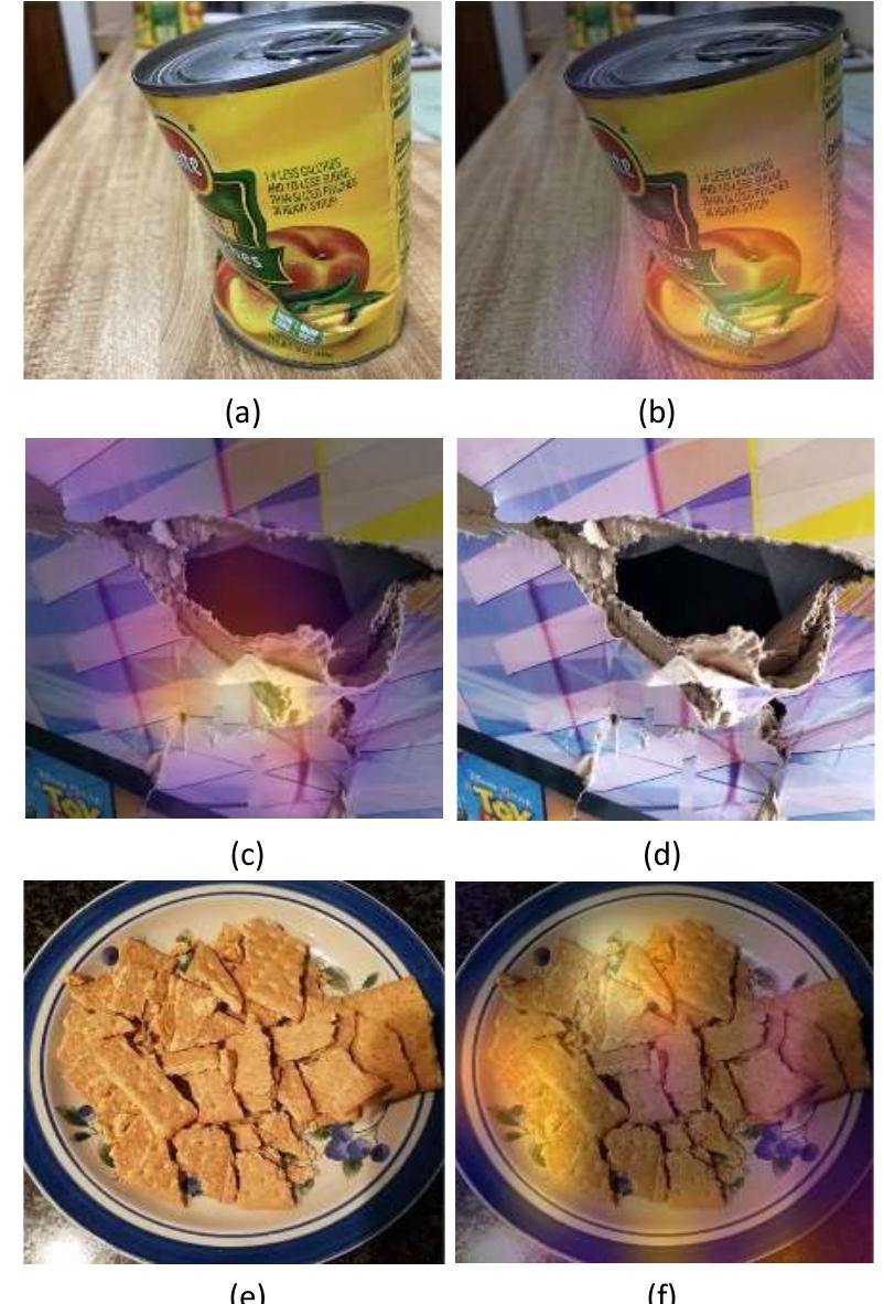 A heavily dented can (a) and its explanation (b) from grad