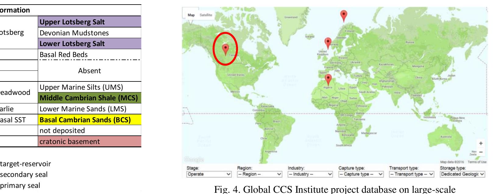 Map showing the location of the quest ccs project. notes:
