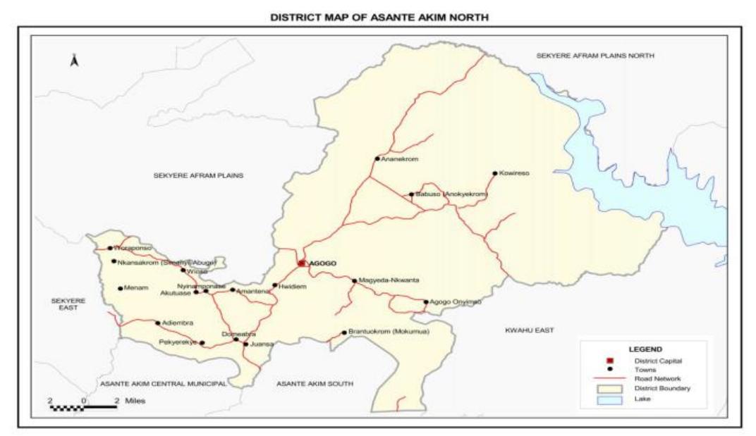 1 map of asante akim north district figure 1.0.a map of