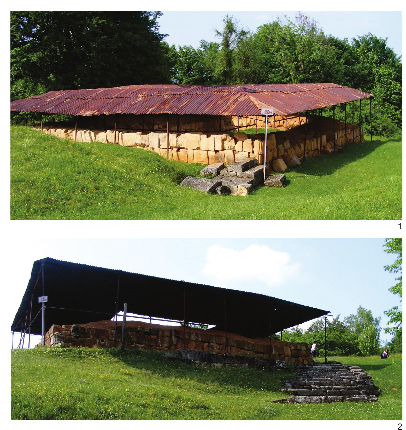 Fig. 9. The towers from Costesti-Cetatuie: 1 —- Tower no. 1; 2 - Tower no. 2 (photos |. V. Ferencz). 