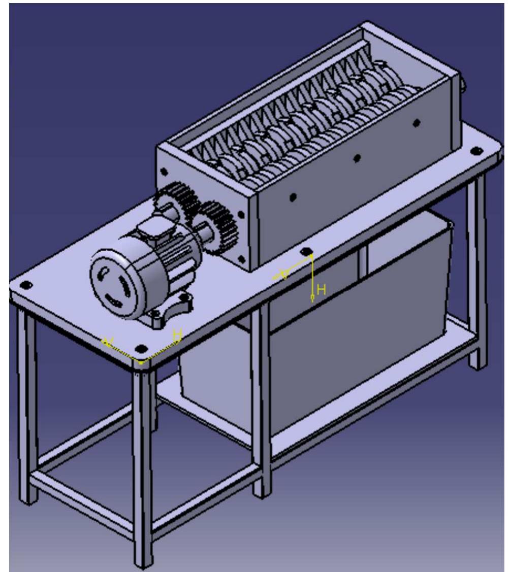 The final prototype of a shedder machine n