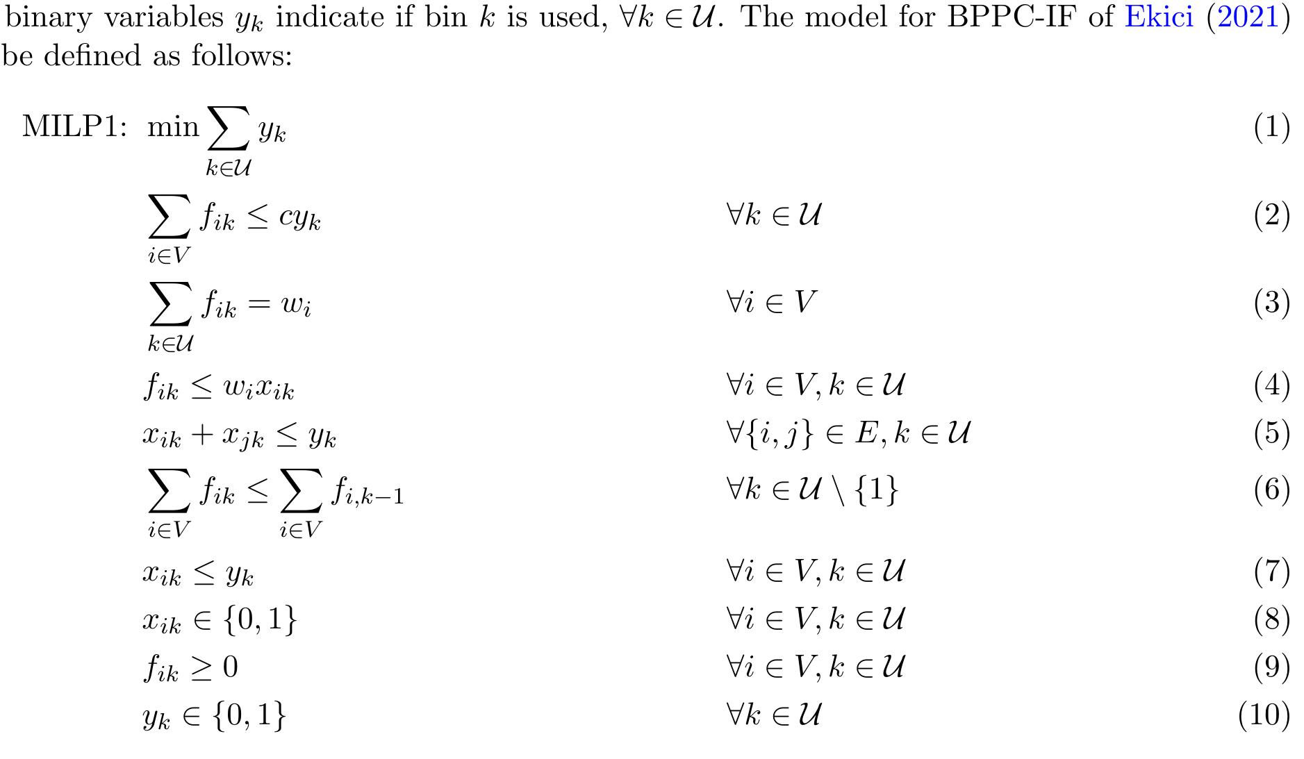 (PDF) A MILP Model and Two Heuristics for the Bin Packing Problem with ...