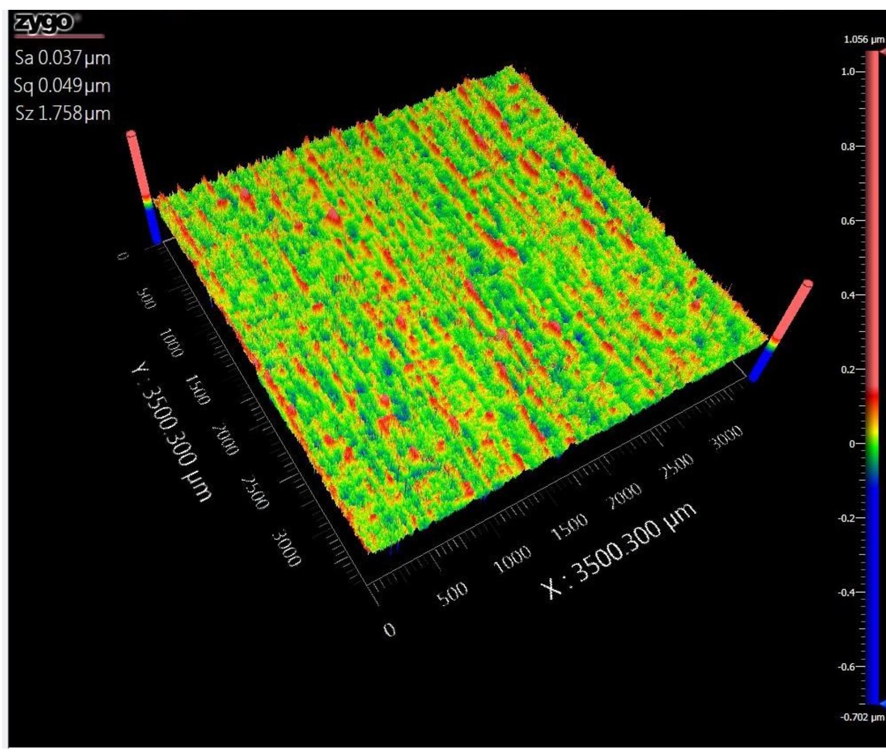 10: a surface roughness map of a super-finished disk used in