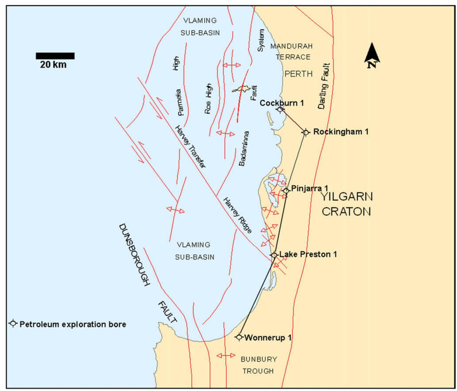 Generalised stratigraphy of the southern perth basin (from