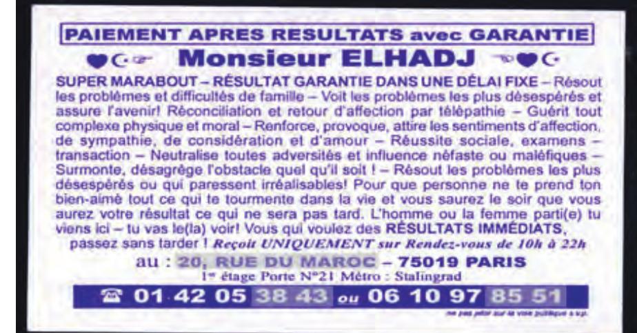 Figure 1: Marabout’s flyer 