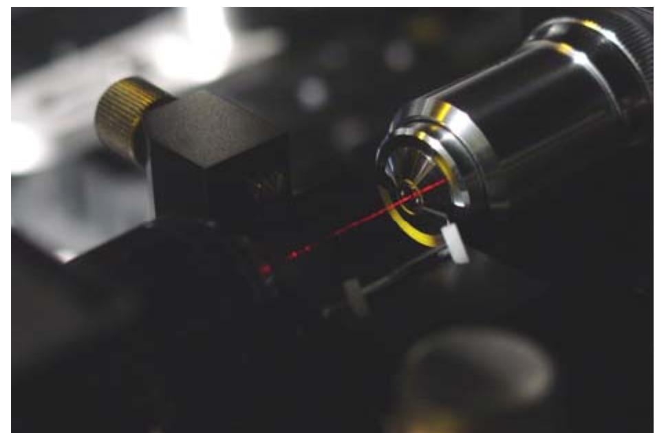 Figure 6. Light coupled by the end-fire technique 