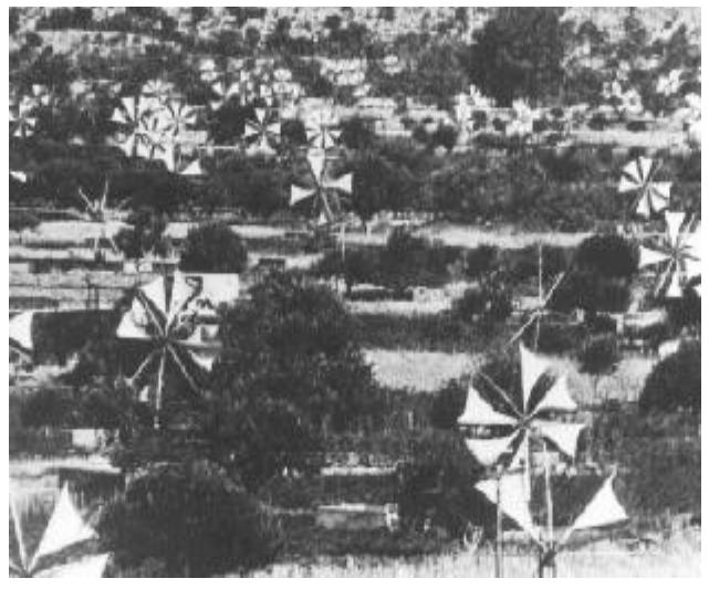 Figure 2. Water Pumping Sailwing Machines on the Island of Crete 